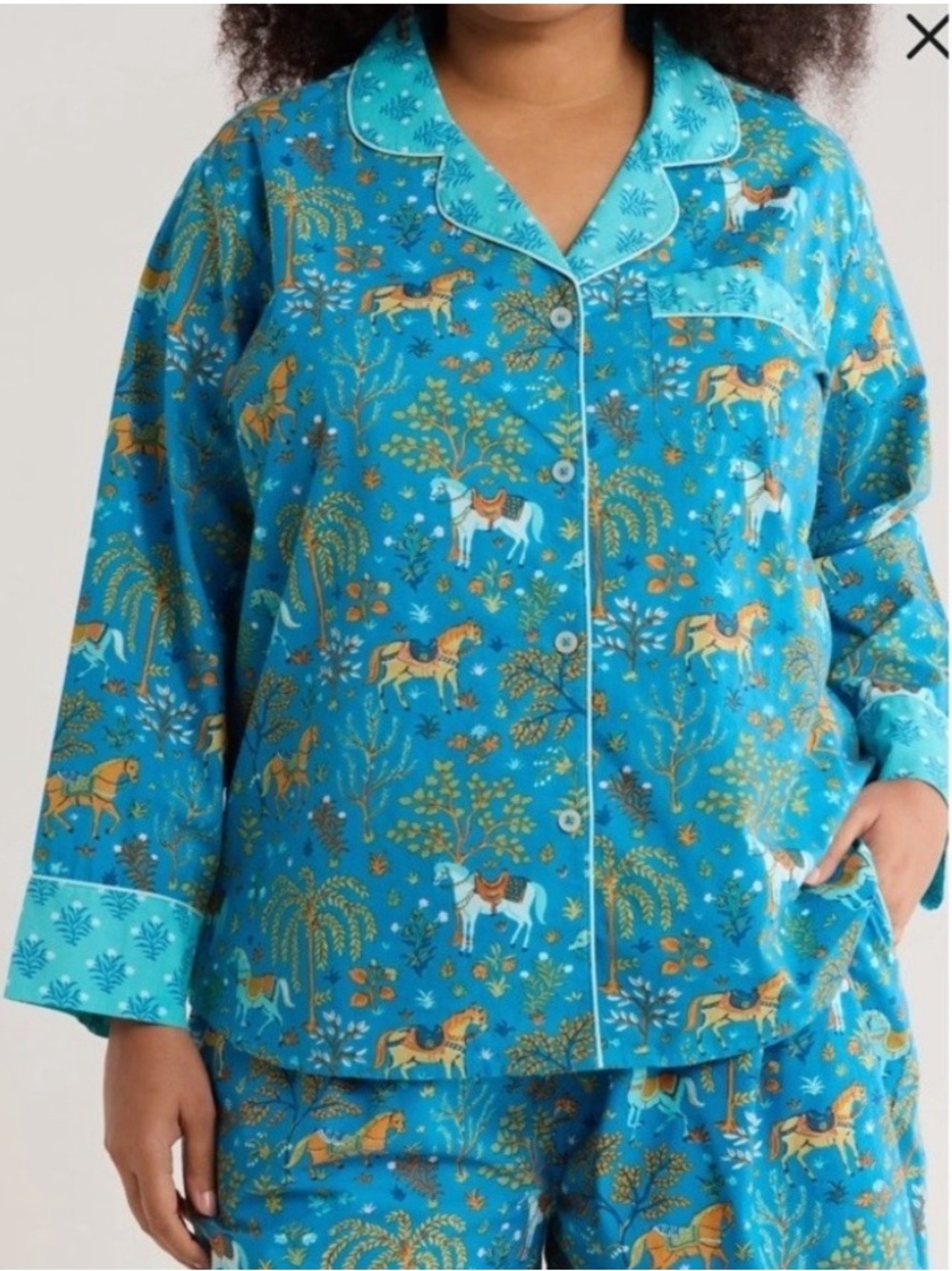 Printfresh Horse Print Pajama Top Large